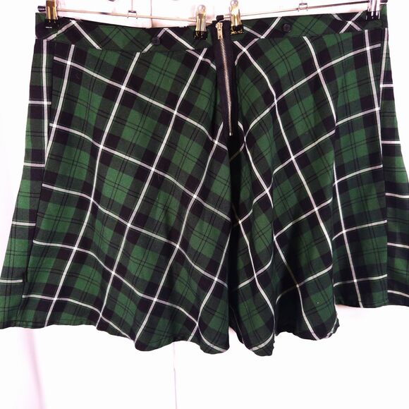 VTG Tripp NYC Womens 4 47x23 Green Plaid Knee Length A-Line Skirt - Picture 2 of 7